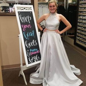 two piece formal dress